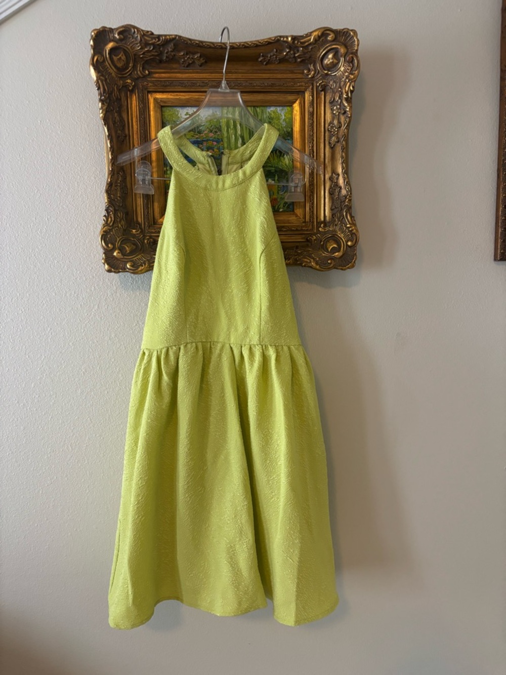Soieblu Key Lime Halter Textured Midi Dress - Picture 1 of 6